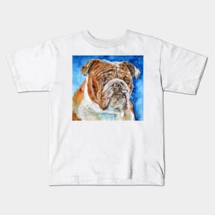 BULLDOG - watercolor portrait .7 Kids T-Shirt